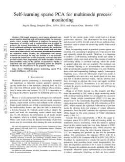 Self-learning sparse PCA for multimode process monitoring