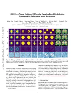 NODEO: A Neural Ordinary Differential Equation Based Optimization
  Framework for Deformable Image Registration
