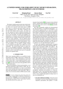 A Unified Model for Zero-shot Music Source Separation, Transcription and
  Synthesis