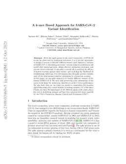 A k-mer Based Approach for SARS-CoV-2 Variant Identification