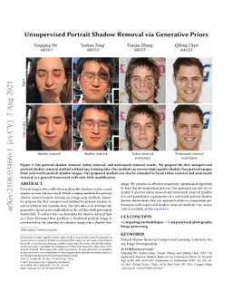 Unsupervised Portrait Shadow Removal via Generative Priors