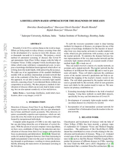 A distillation based approach for the diagnosis of diseases