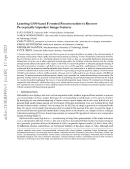 Learning GAN-based Foveated Reconstruction to Recover Perceptually
  Important Image Features