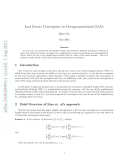Approximate Last Iterate Convergence in Overparameterized GANs