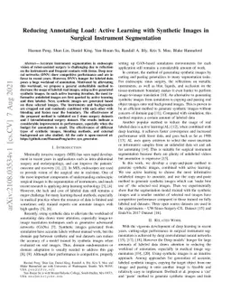 Reducing Annotating Load: Active Learning with Synthetic Images in
  Surgical Instrument Segmentation
