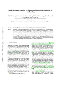 Spatio-Temporal Attention Mechanism and Knowledge Distillation for Lip
  Reading