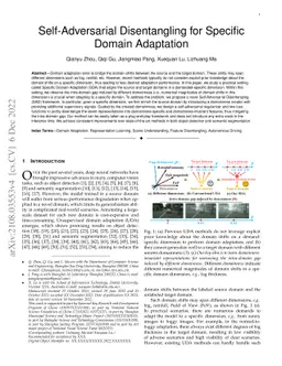 Self-Adversarial Disentangling for Specific Domain Adaptation