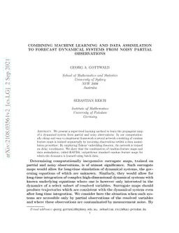 Combining machine learning and data assimilation to forecast dynamical
  systems from noisy partial observations