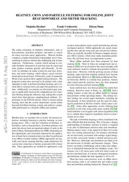 BeatNet: CRNN and Particle Filtering for Online Joint Beat Downbeat and
  Meter Tracking