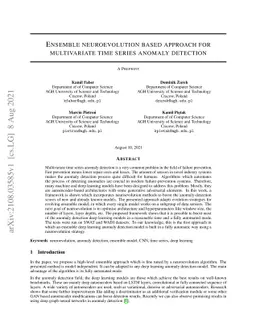 Ensemble neuroevolution based approach for multivariate time series
  anomaly detection