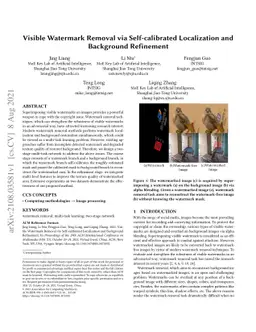 Visible Watermark Removal via Self-calibrated Localization and
  Background Refinement