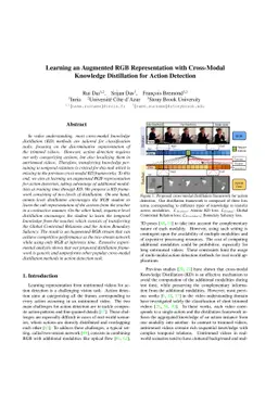 Learning an Augmented RGB Representation with Cross-Modal Knowledge
  Distillation for Action Detection