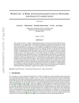 WideCaps: A Wide Attention based Capsule Network for Image
  Classification