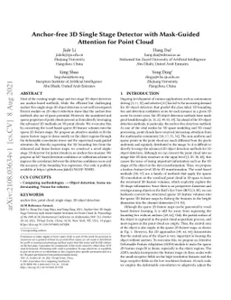Anchor-free 3D Single Stage Detector with Mask-Guided Attention for
  Point Cloud
