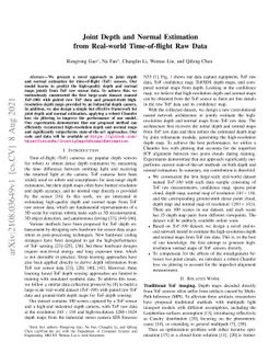Joint Depth and Normal Estimation from Real-world Time-of-flight Raw
  Data