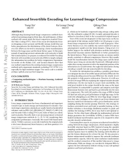 Enhanced Invertible Encoding for Learned Image Compression