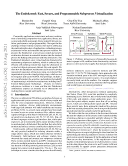 The Endokernel: Fast, Secure, and Programmable Subprocess Virtualization