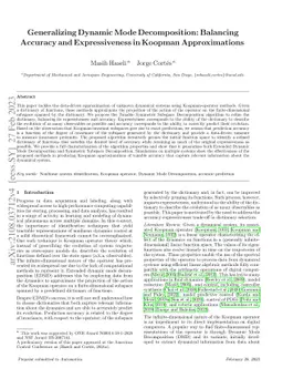 Generalizing Dynamic Mode Decomposition: Balancing Accuracy and
  Expressiveness in Koopman Approximations