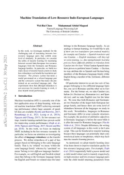 Machine Translation of Low-Resource Indo-European Languages