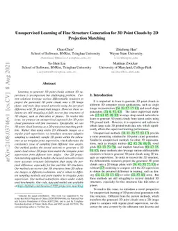 Unsupervised Learning of Fine Structure Generation for 3D Point Clouds
  by 2D Projection Matching