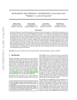 Exploring the Personal Informatics Analysis Gap: "There's a Lot of
  Bacon"