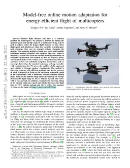 Model-free online motion adaptation for energy efficient flights of
  multicopters