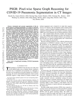 PSGR: Pixel-wise Sparse Graph Reasoning for COVID-19 Pneumonia
  Segmentation in CT Images