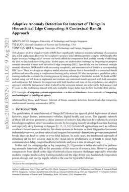 Adaptive Anomaly Detection for Internet of Things in Hierarchical Edge
  Computing: A Contextual-Bandit Approach
