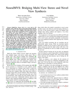 NeuralMVS: Bridging Multi-View Stereo and Novel View Synthesis