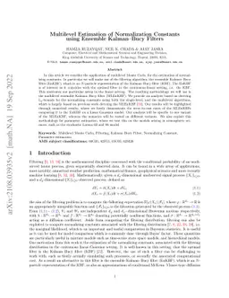 Multilevel Estimation of Normalization Constants Using the Ensemble
  Kalman-Bucy Filter