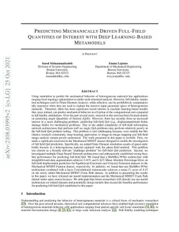 Predicting Mechanically Driven Full-Field Quantities of Interest with
  Deep Learning-Based Metamodels