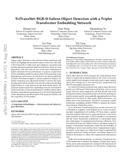 TriTransNet: RGB-D Salient Object Detection with a Triplet Transformer
  Embedding Network