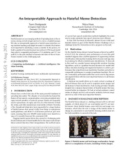 An Interpretable Approach to Hateful Meme Detection