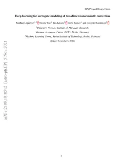 Deep learning for surrogate modelling of 2D mantle convection