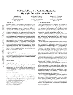 VerbCL: A Dataset of Verbatim Quotes for Highlight Extraction in Case
  Law