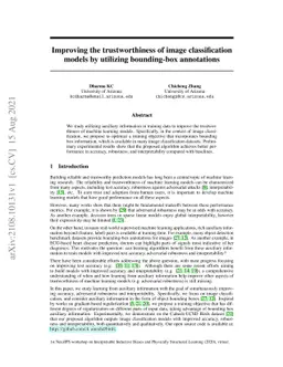 Improving the trustworthiness of image classification models by
  utilizing bounding-box annotations