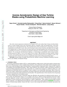 Inverse Aerodynamic Design of Gas Turbine Blades using Probabilistic
  Machine Learning