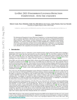 LivDet 2021 Fingerprint Liveness Detection Competition -- Into the
  unknown