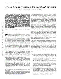 Diverse Similarity Encoder for Deep GAN Inversion