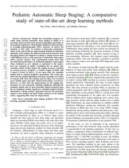 Pediatric Automatic Sleep Staging: A comparative study of
  state-of-the-art deep learning methods