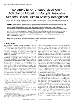 SALIENCE: An Unsupervised User Adaptation Model for Multiple Wearable
  Sensors Based Human Activity Recognition