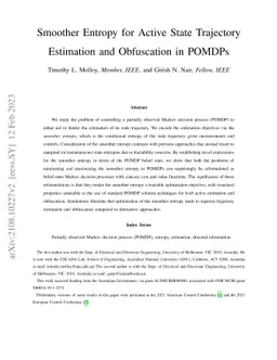Smoother Entropy for Active State Trajectory Estimation and Obfuscation
  in POMDPs