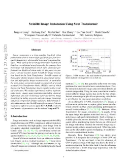 SwinIR: Image Restoration Using Swin Transformer