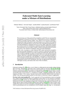 Federated Multi-Task Learning under a Mixture of Distributions