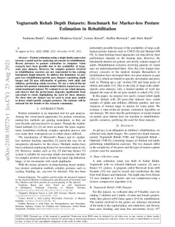 Vogtareuth Rehab Depth Datasets: Benchmark for Marker-less Posture
  Estimation in Rehabilitation