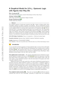 A Simplicial Model for $KB4_n$: Epistemic Logic with Agents that May Die