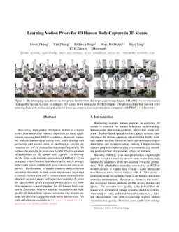 Learning Motion Priors for 4D Human Body Capture in 3D Scenes