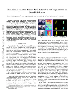 Real-Time Monocular Human Depth Estimation and Segmentation on Embedded
  Systems