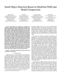 Small Object Detection Based on Modified FSSD and Model Compression