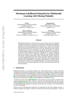 Maximum Likelihood Estimation for Multimodal Learning with Missing
  Modality